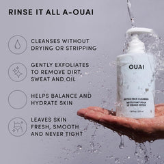 OUAI botella con dispensador listo para usar higiene facial fácil