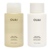 OUAI set frontal mostrando shampoo y acondicionador para volumen