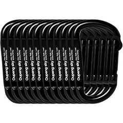 Oupeng sky frontal pack mostrando 12 mosquetones negros y compactos, organización inmediata