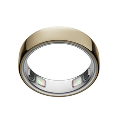 Oura Ring 5 frontal en oro mostrando diseño elegante y comodidad