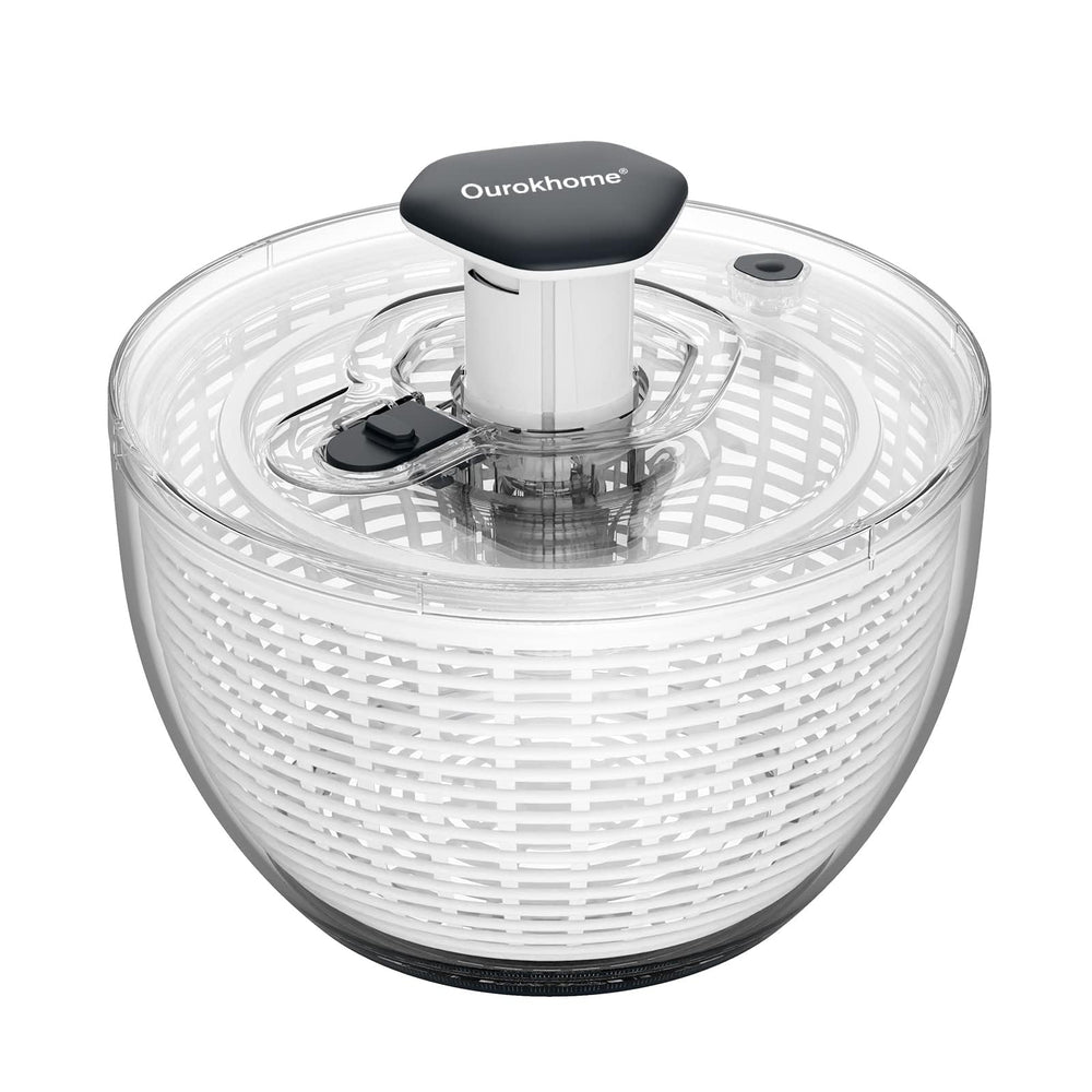 Ourokhome centrifugadora frontal mostrando capacidad familia y diseño compacto