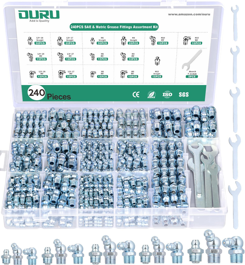 OURU estuche abierto mostrando 240 racores organizado y fácil acceso