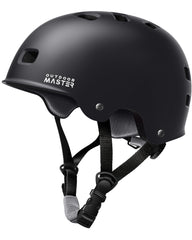 OutdoorMaster casco vista frontal lateral mostrando diseño y protección