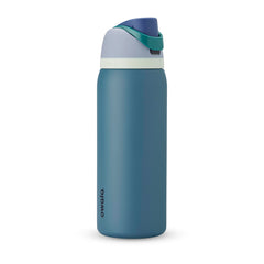 Owala FreeSip vista frontal en denim, diseño ergonómico y color moderno