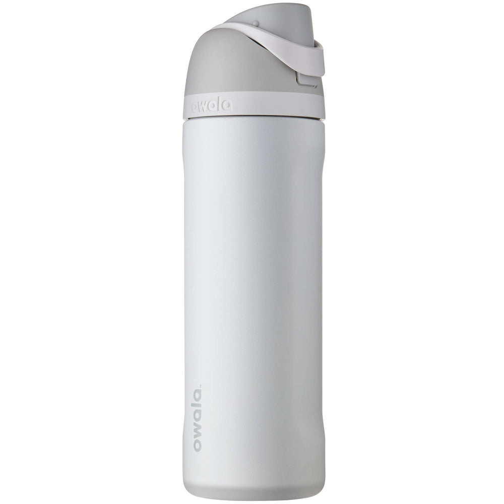 Owala FreeSip vista frontal color Shy Marshmallow, diseño atractivo y práctico