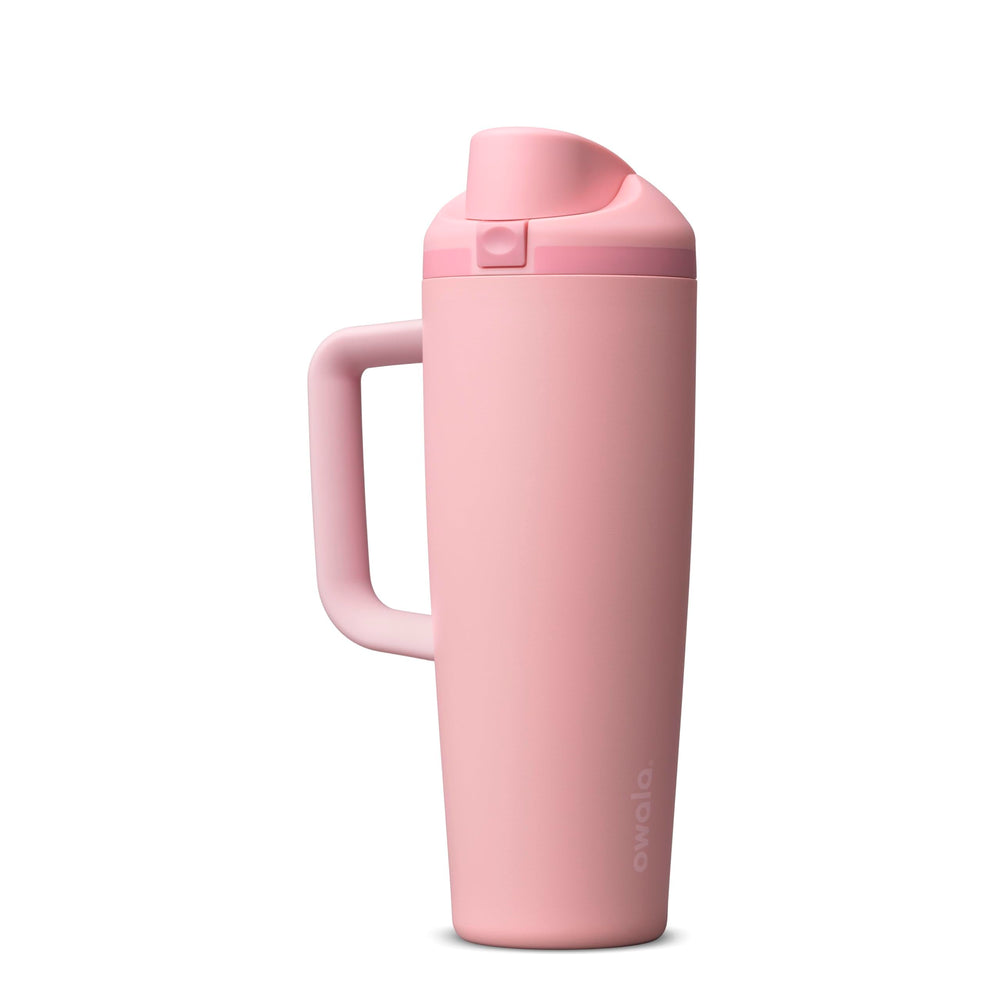 Owala FreeSip frente Rose Quartz mostrando diseño y color atractivos