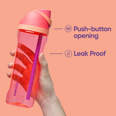 Owala FreeSip built-in straw close-up, showing clean straw design for easy sipping