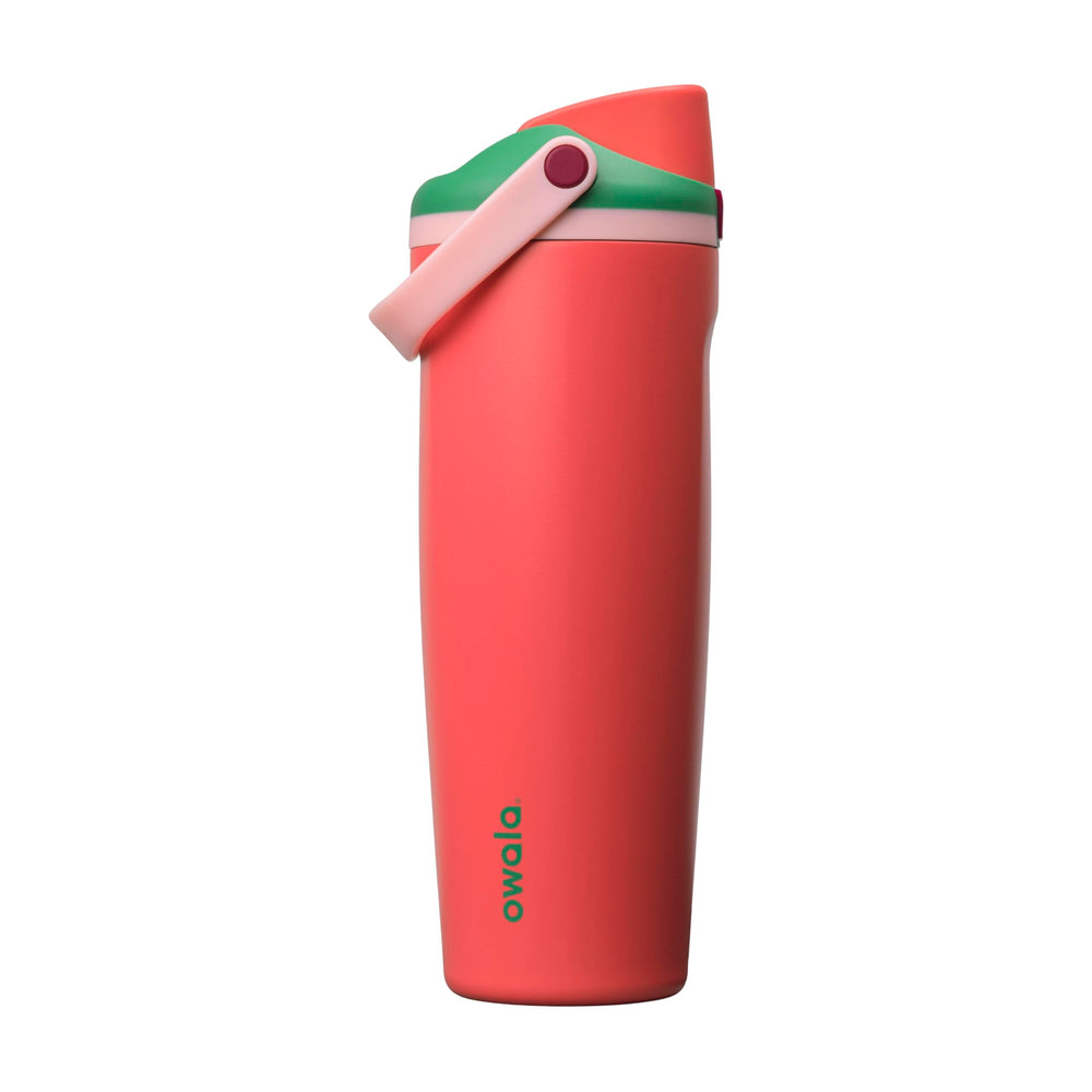 Owala FreeSip Sway frontal Strawberry Fields mostrando capacidad y diseño