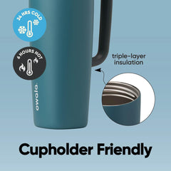 Owala SmoothSip sliding lock lid closeup showing secure spill protection
