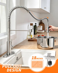 OWOFAN rociador extendido en uso con muelle flexible para mayor alcance