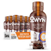 OWYN batido chocolate frontal mostrando envase y conveniencia