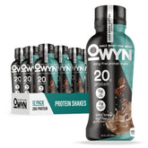 OWYN envase frontal cold brew café mostrando etiqueta y beneficios nutricionales