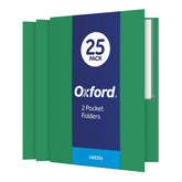 Oxford carpeta frontal verde mostrando portada resistente y color consistente