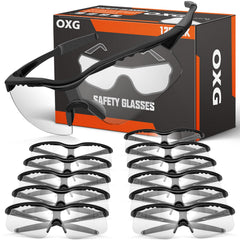 OXG gafas frontal paquete mostrando protección ANSI y beneficio de visibilidad