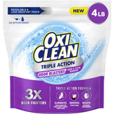 OxiClean frente del empaque mostrando bolsa resellable y beneficio de conservación