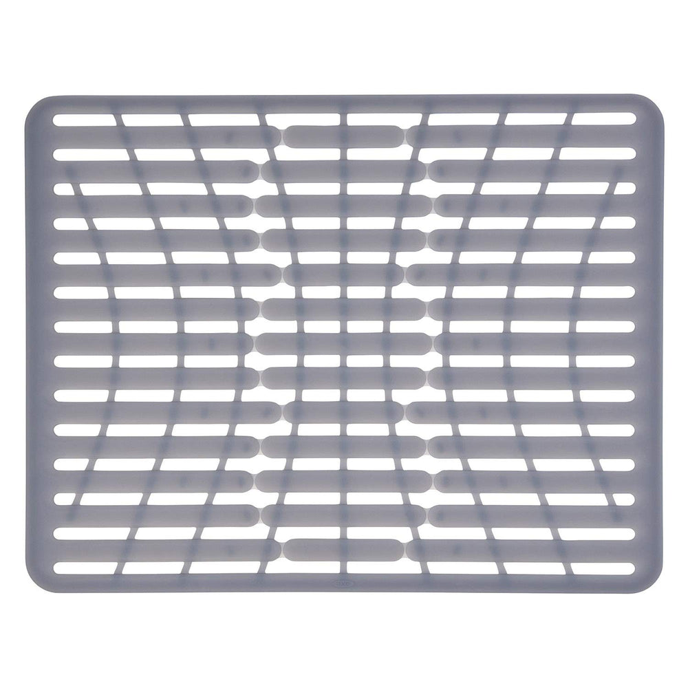 OXO alfombrilla de silicona vista frontal que protege el fregadero