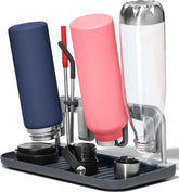 OXO Good Grips vista frontal del escurridor para cuatro botellas, organiza encimera
