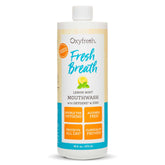 Oxyfresh botella frontal mostrando etiqueta y beneficio de aliento fresco