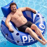 Pafolo vista frontal del flotador mostrando forma y tamaño, cómoda para relax