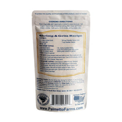 Palmetto Farms textura de grits molidos en piedra con aspecto cremoso
