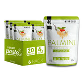 Palmini frente del paquete linguine mostrando marca y tamaño práctico