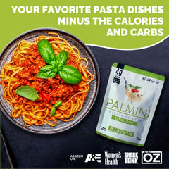 Palmini bolsa abierta con linguine visible para preparación rápida
