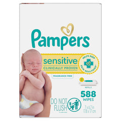 Pampers Toallitas Sensitive vista frontal mostrando paquete grande y ventaja de cantidad
