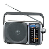 Panasonic RF-2400D vista frontal mostrando controles y diseño, práctico para uso diario