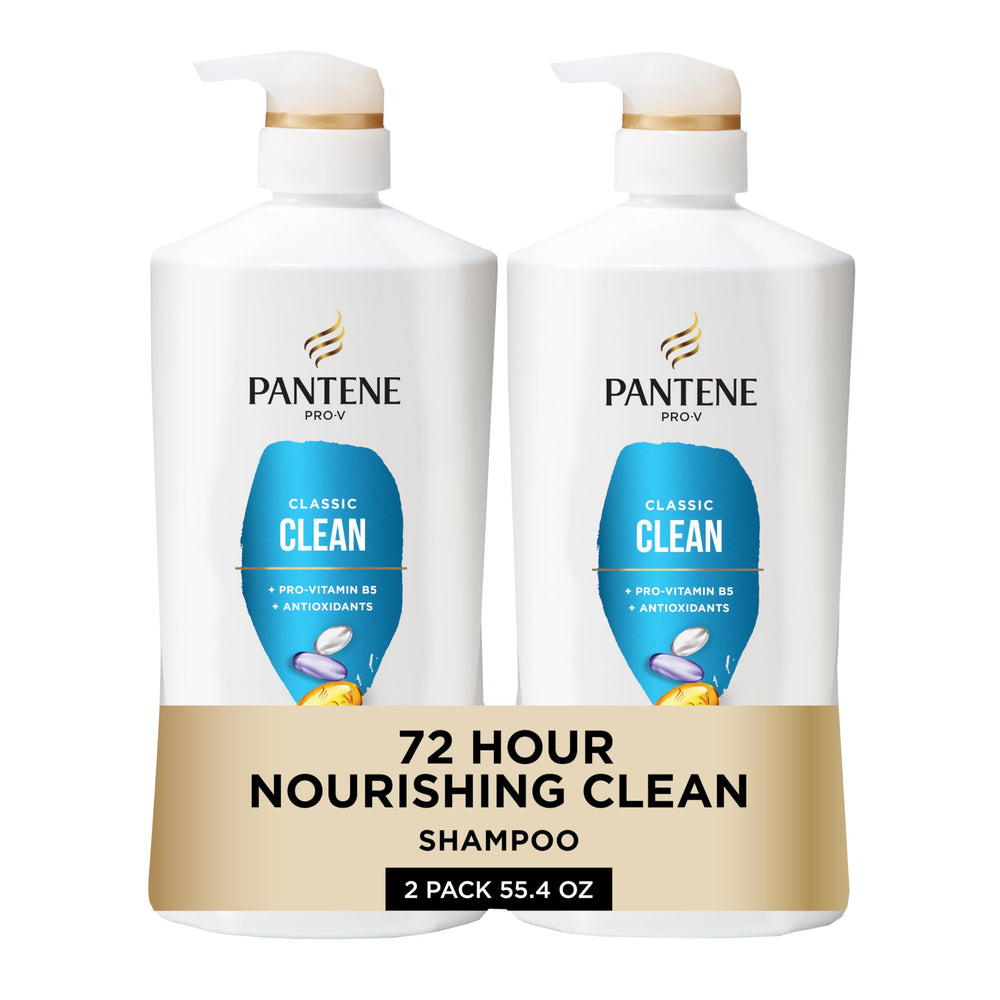 Pantene envase frontal Classic Clean mostrando tamaño y beneficio nutritivo