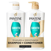 Pantene frontal pack mostrando frasco y beneficios de control de frizz