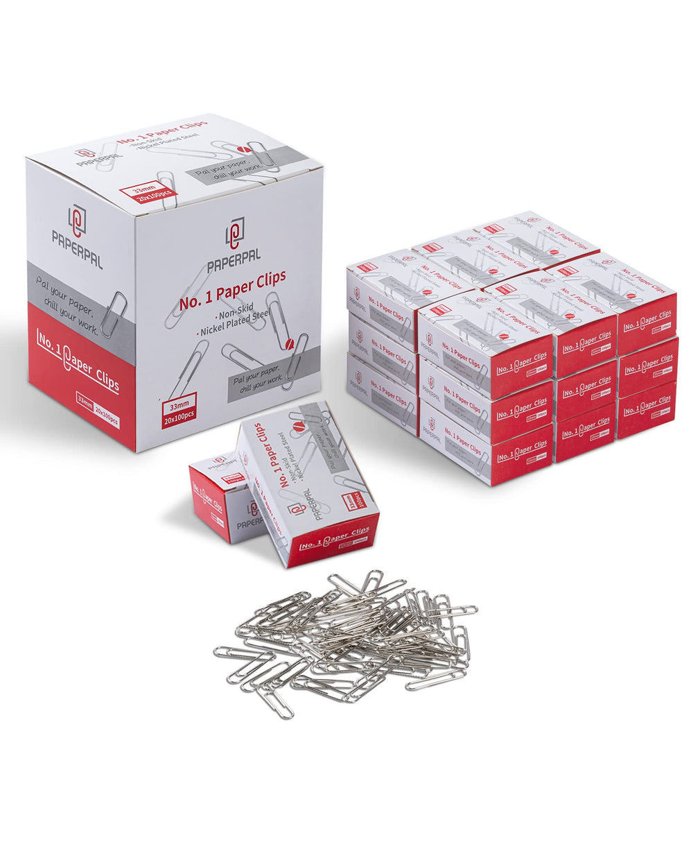PAPERPAL caja frontal de 100 clips, organización rápida