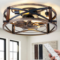 Passky ventilador vista frontal con jaula, estilo industrial y ahorro energético