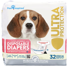Paw Inspired paquete frontal 32 unidades mostrando diseño y talla M para protección rápida