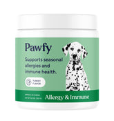 Pawfy envase frontal del producto mostrando 30 masticables y beneficios principales