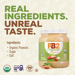 PB2 mantequilla reconstituida untada en tostada baja en grasa