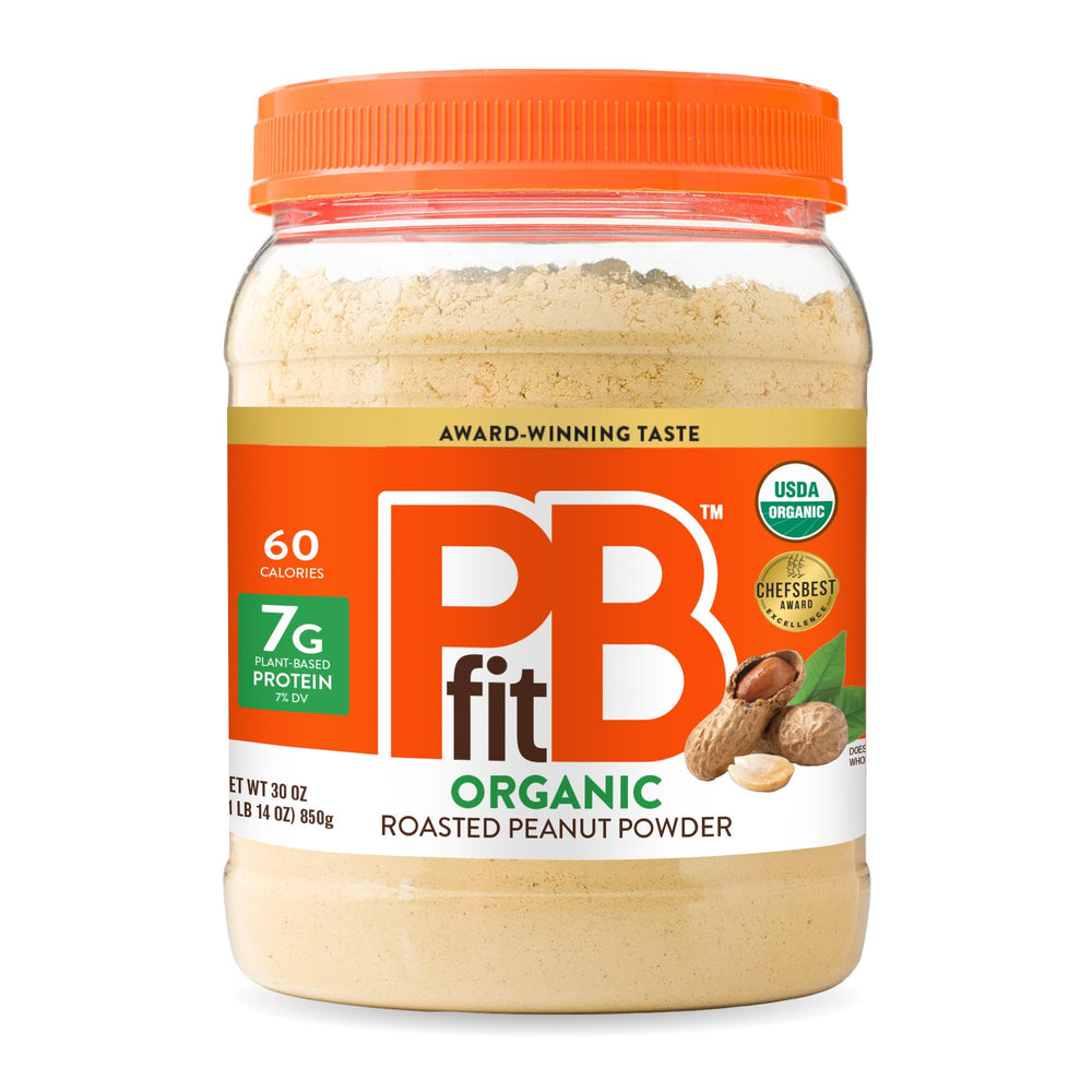PBfit envase frontal 30 oz mostrando la marca y beneficio bajo en grasa