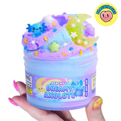 PEACHY primer plano de la textura cloud slime esponjosa y aireada