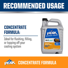 PEAK DEX-Cool botella junto a un motor mostrando aplicación práctica