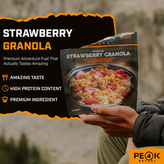 Peak Refuel primer plano de la textura de granola, conservación del crujiente