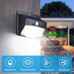 Peasur luces instaladas en jardín nocturno para seguridad exterior