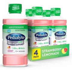 Pedialyte AdvancedCare frente del envase mostrando el sello de electrolitos