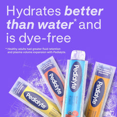 Comparación de tamaño Pedialyte paleta junto a una mano para referencia práctica