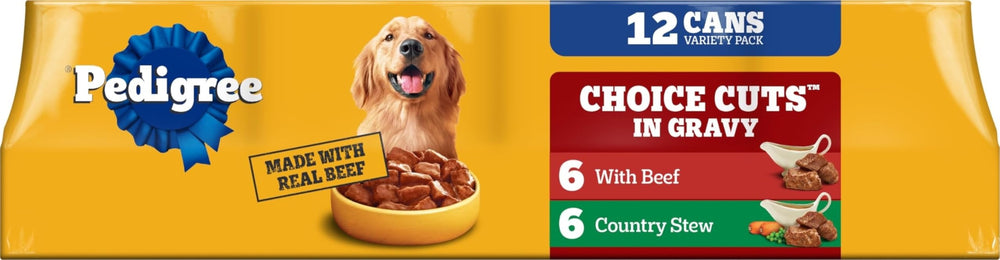 Pedigree lata al frente mostrando diseño y conveniencia