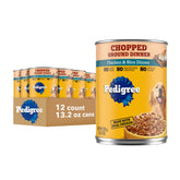 Pedigree lata frente mostrando diseño y beneficios del producto