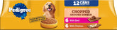 Pedigree lata frontal mostrando pollo y res, beneficio nutricional claro
