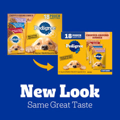Pedigree textura cerca de la comida húmeda con apariencia apetitosa