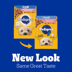 Pedigree textura en salsa mostrando jugosidad y facilidad de masticar