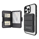 Pelican cartera MagSafe frontal mostrando diseño slim y sujeción segura