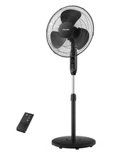 PELONIS frontal del ventilador de 16" mostrando rejilla y control, cómodo uso