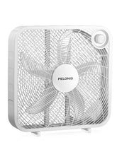 PELONIS ventilador de caja 20" frontal mostrando diseño y control eficiente